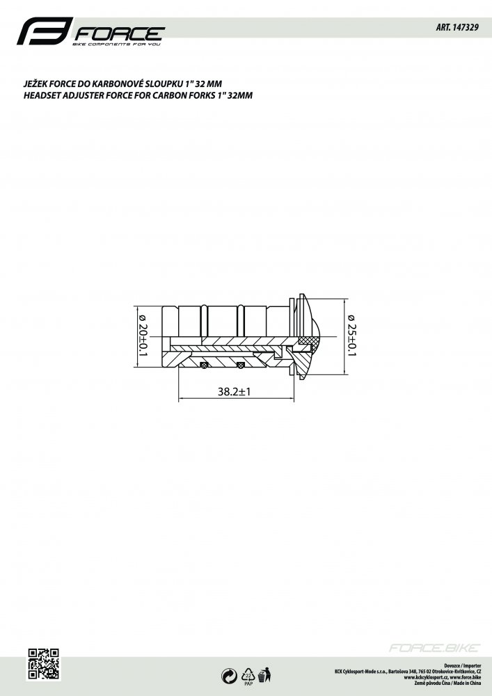 ježek FORCE do karbonové sloupku 1
