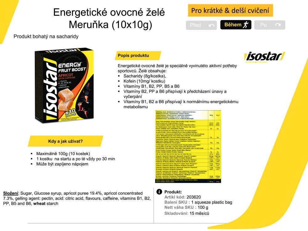 ISOSTAR Energy Fruit Boost, box, 10x10g meruňka