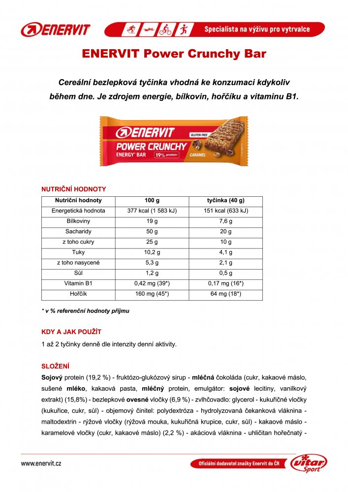 Power Crunchy Bar, tyčinka, 40 g karamel