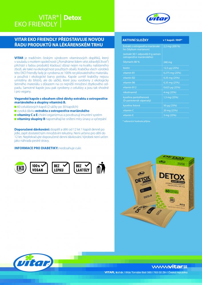 VITAR EKO Detox silná dávka, 60 kapslí