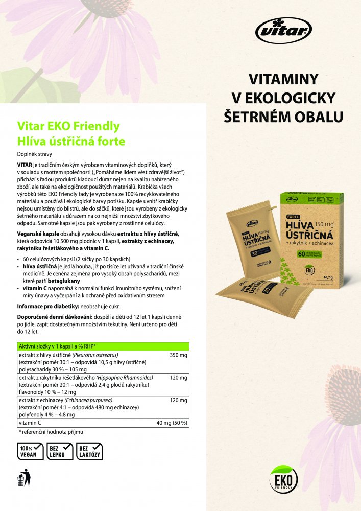 VITAR EKO Hlíva ústřičná, 60 kapslí