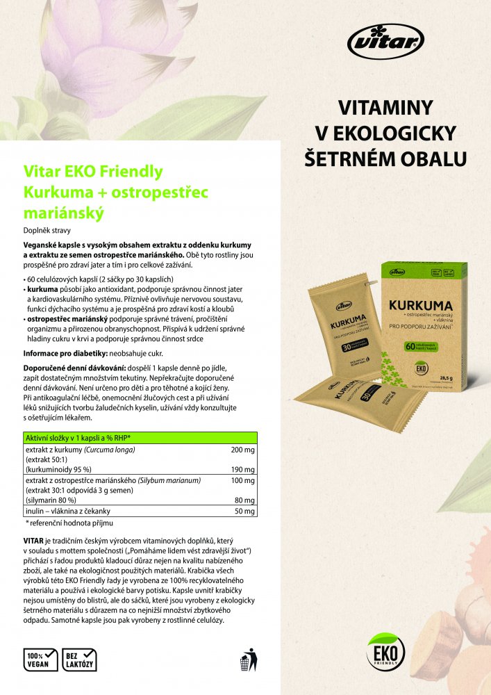 VITAR EKO Kurkuma+ostropestřec mariánský,60 kapslí