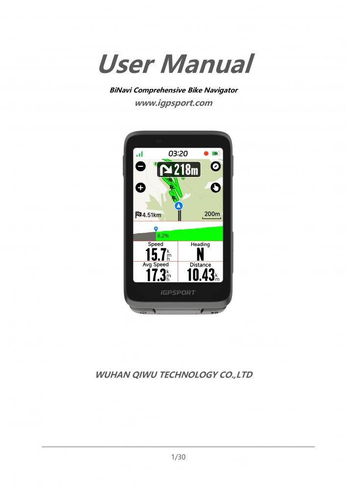 cyklopočítač iGPSPORT BiNavi