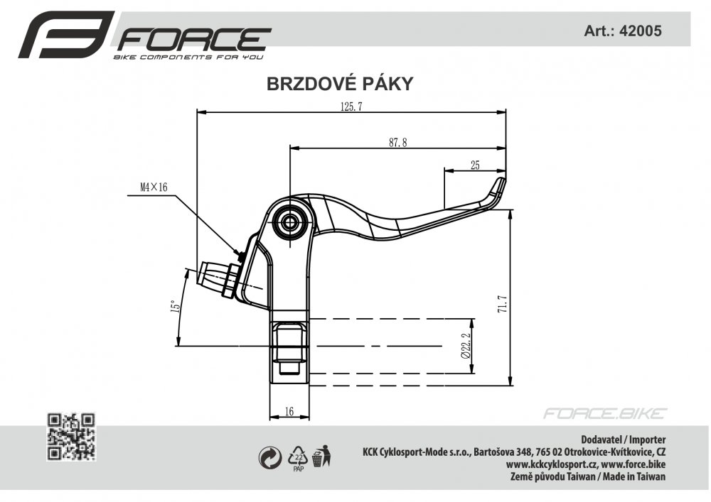 páky brzdové FORCE 