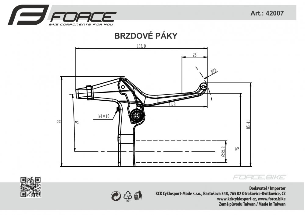 páky brzdové FORCE 