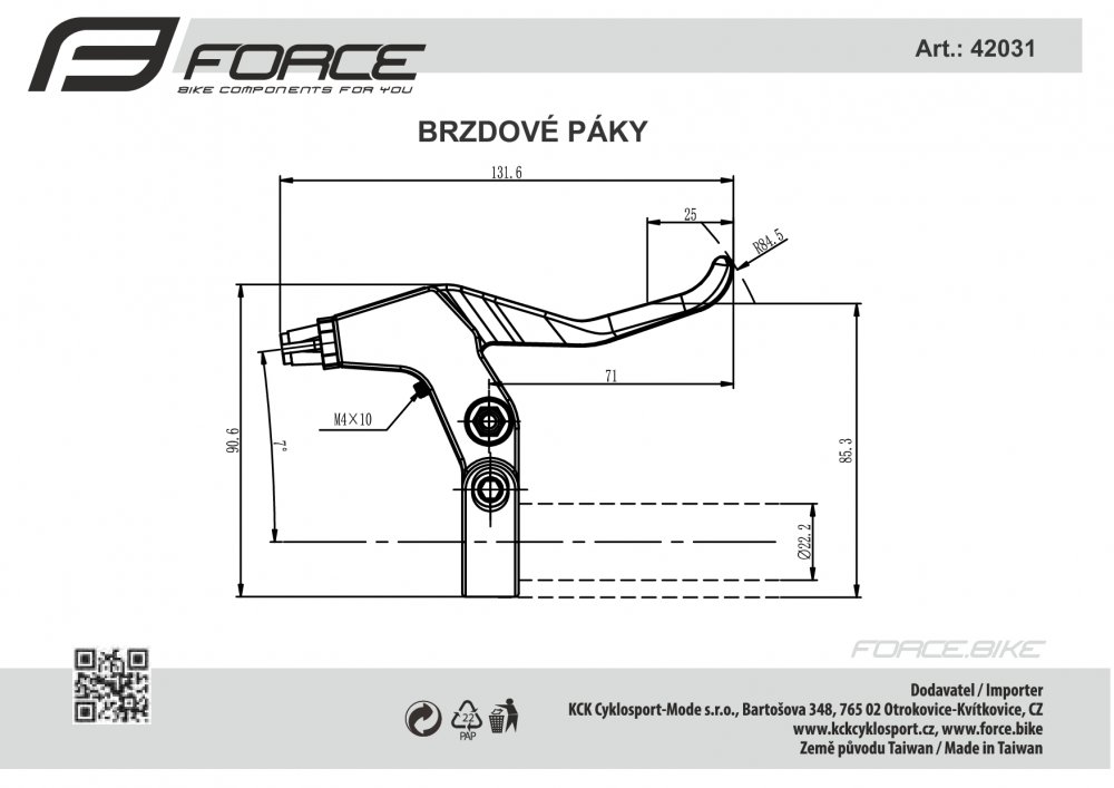 páky brzdové FORCE 