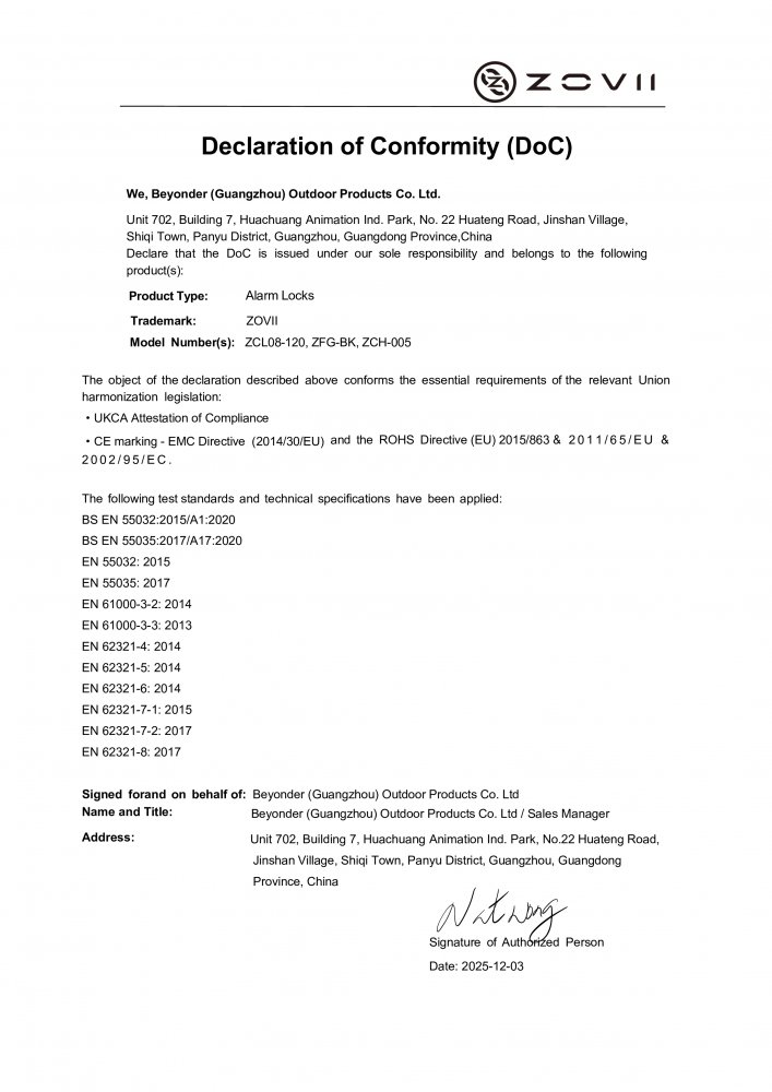 zámek ZOVII, řetězový s alarmem 6/600 mm