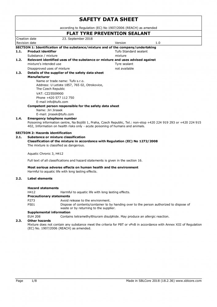 lepení-TUFO STANDARD preventivní (emulze) 50ml