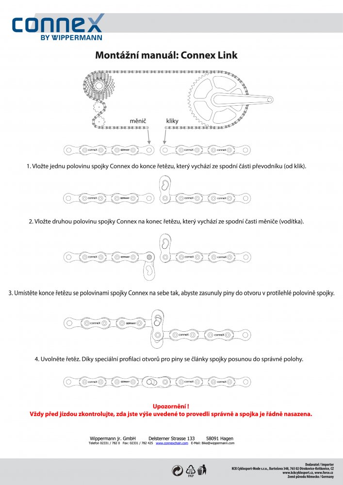 spojka CONNEX pro 12 řetěz, stříbrná