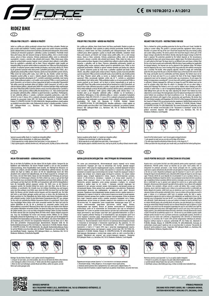 přilba FORCE RIDEZ BMX, petrolejová matná