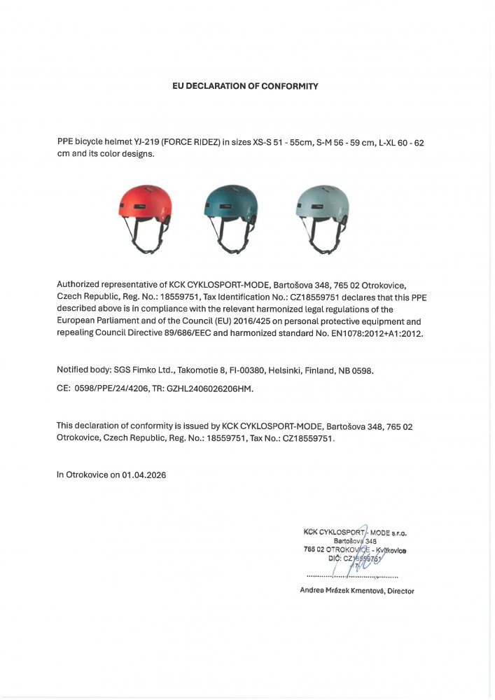 přilba FORCE RIDEZ BMX, červená matná