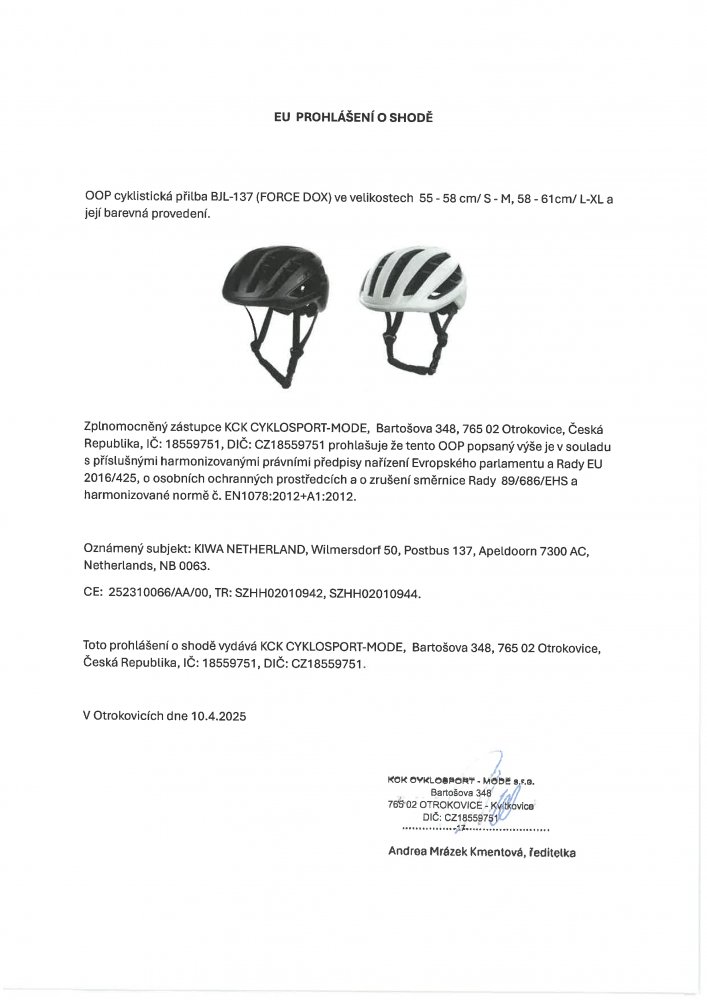 přilba FORCE DOX, černá
