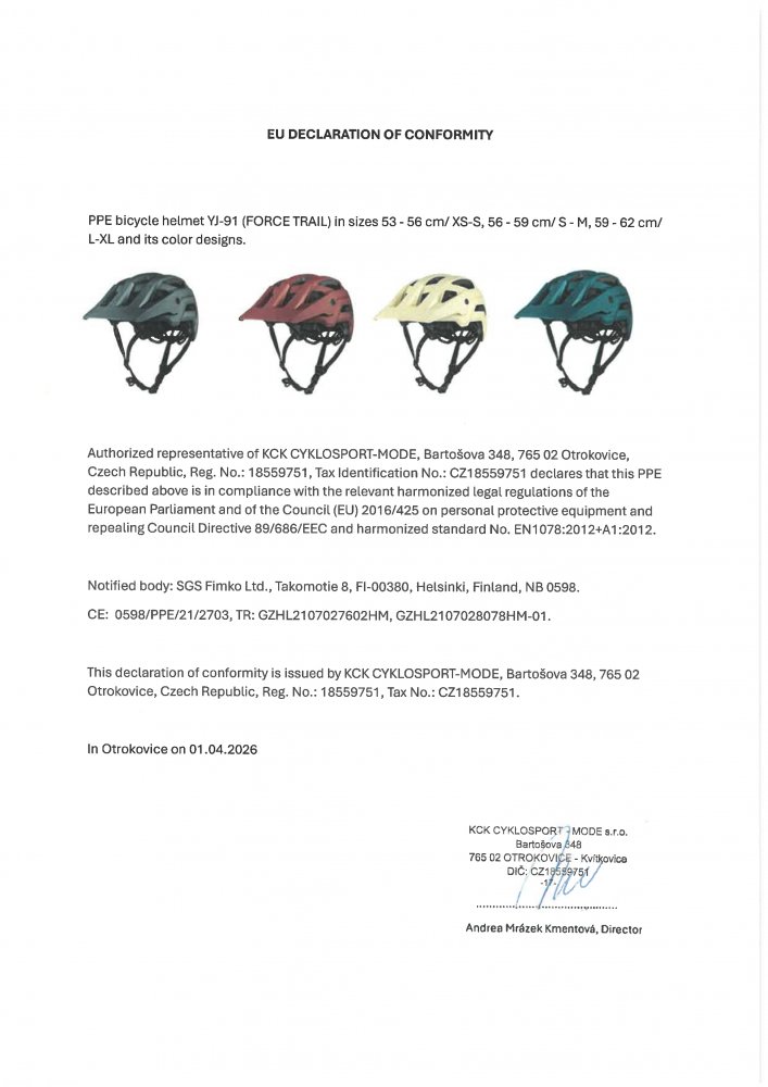 přilba FORCE TRAIL MTB, bordo