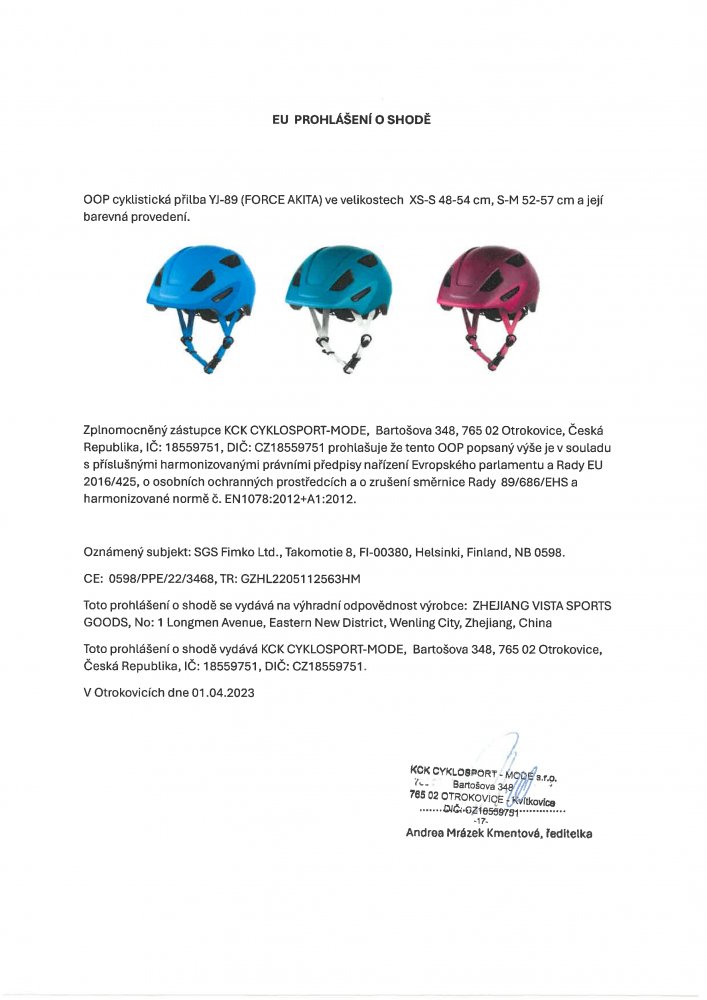 přilba FORCE AKITA dětská, tyrkysová