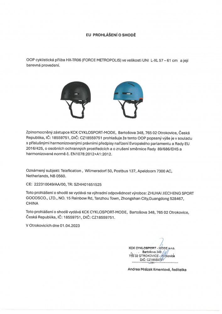 přilba FORCE METROPOLIS, stormy blue, UNI