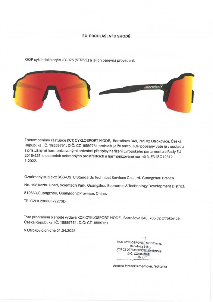 brýle FORCE STRIVE bílé, červené zrc. sklo
