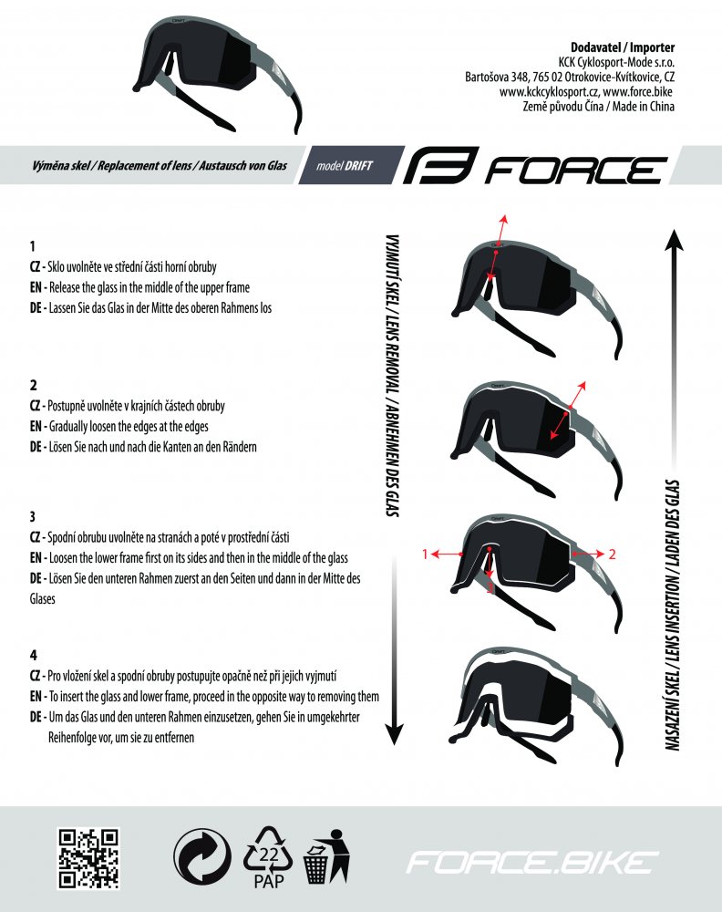 brýle F DRIFT černé, černé zrcadlové sklo