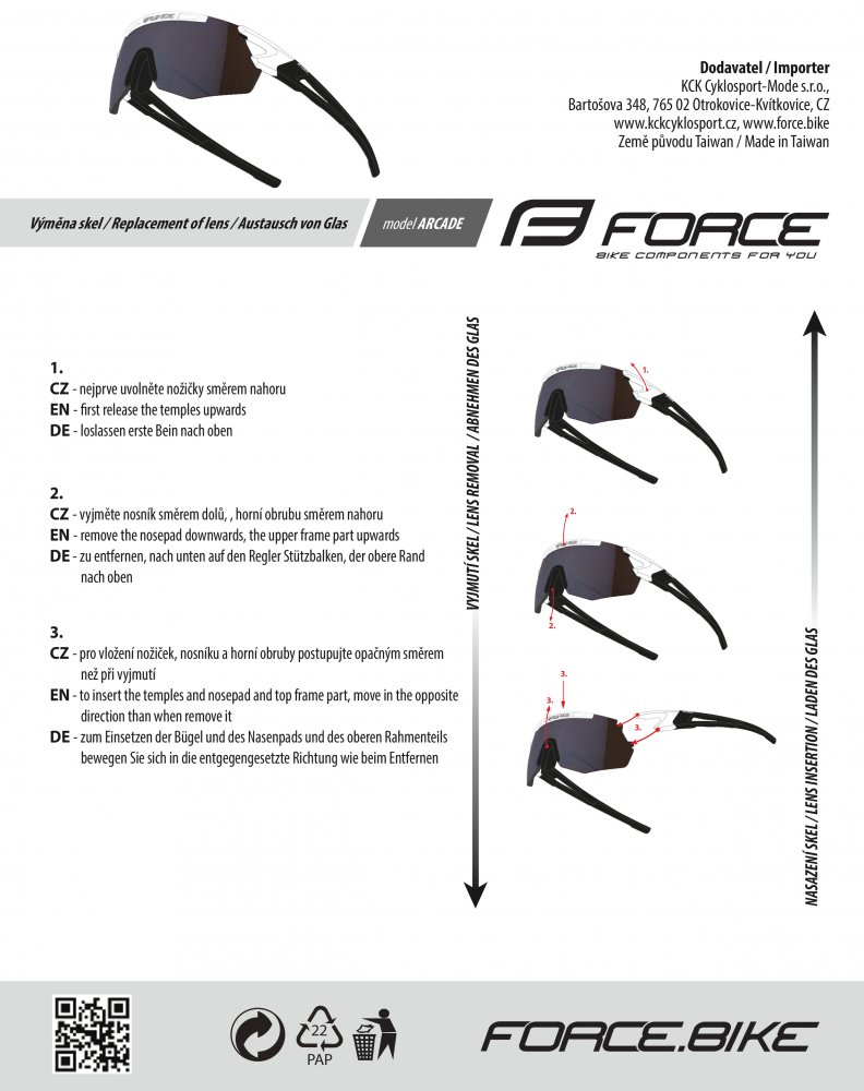 brýle F ARCADE,mint-stormy, černé+fotochrom. skla