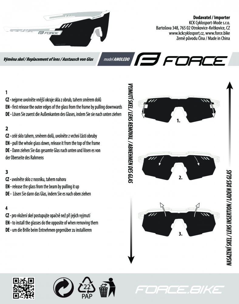 brýle F AMOLEDO, černo-šedé, fotochromatické sklo