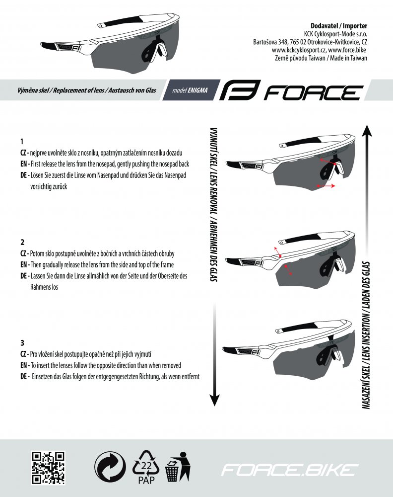brýle FORCE ENIGMA modré, modré zrc. sklo