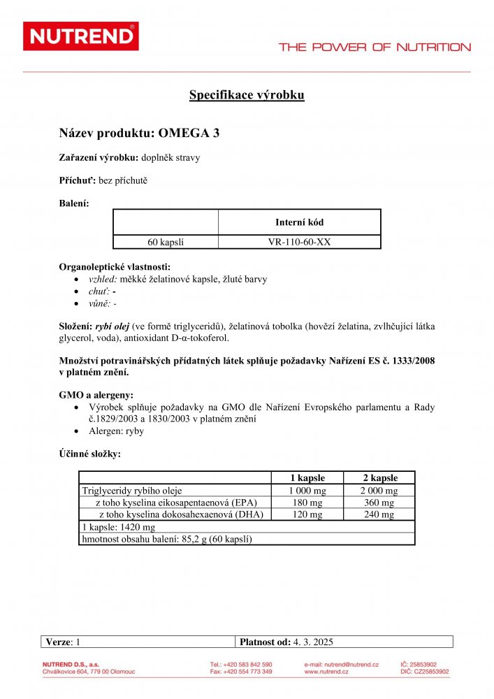 Omega 3, 60 kapslí
