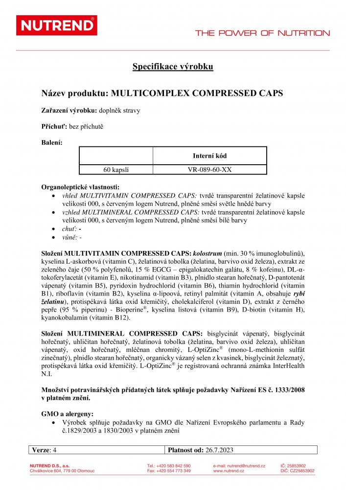 Multimineral Compressed Caps, 60 kapslí 