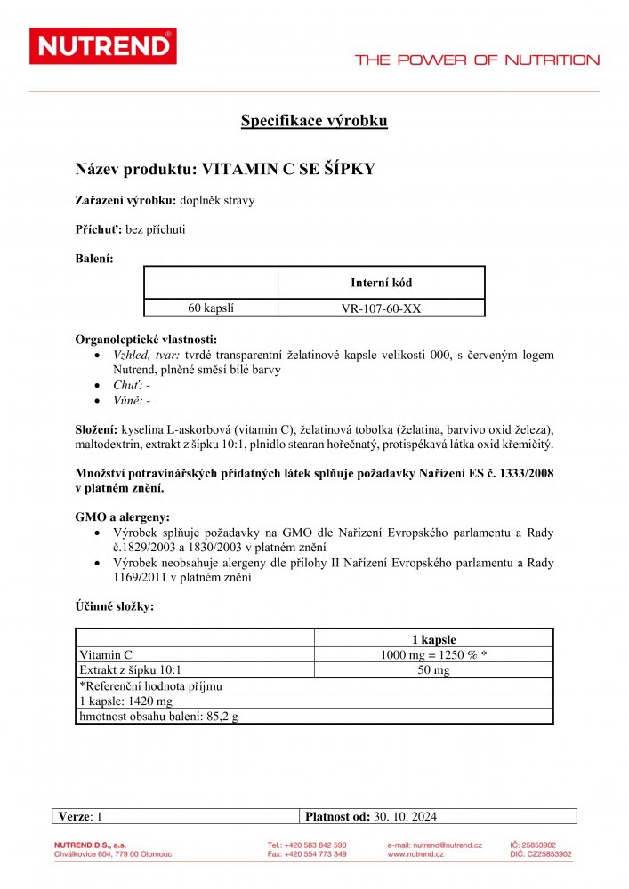 Vitamin C 1000 mg se šípky, 60 tablet