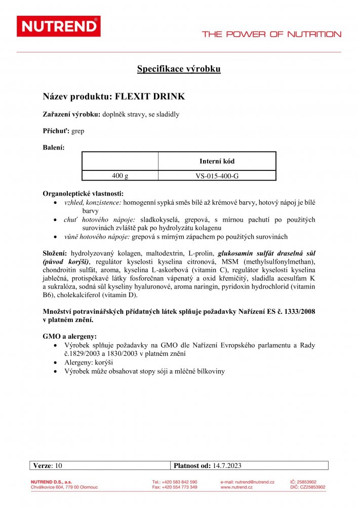 Flexit Drink, dóza, 400 g grep