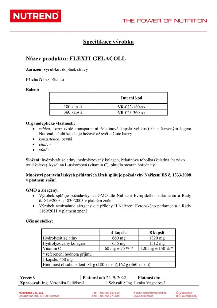 Flexit Gelacoll Caps, 180 kapslí