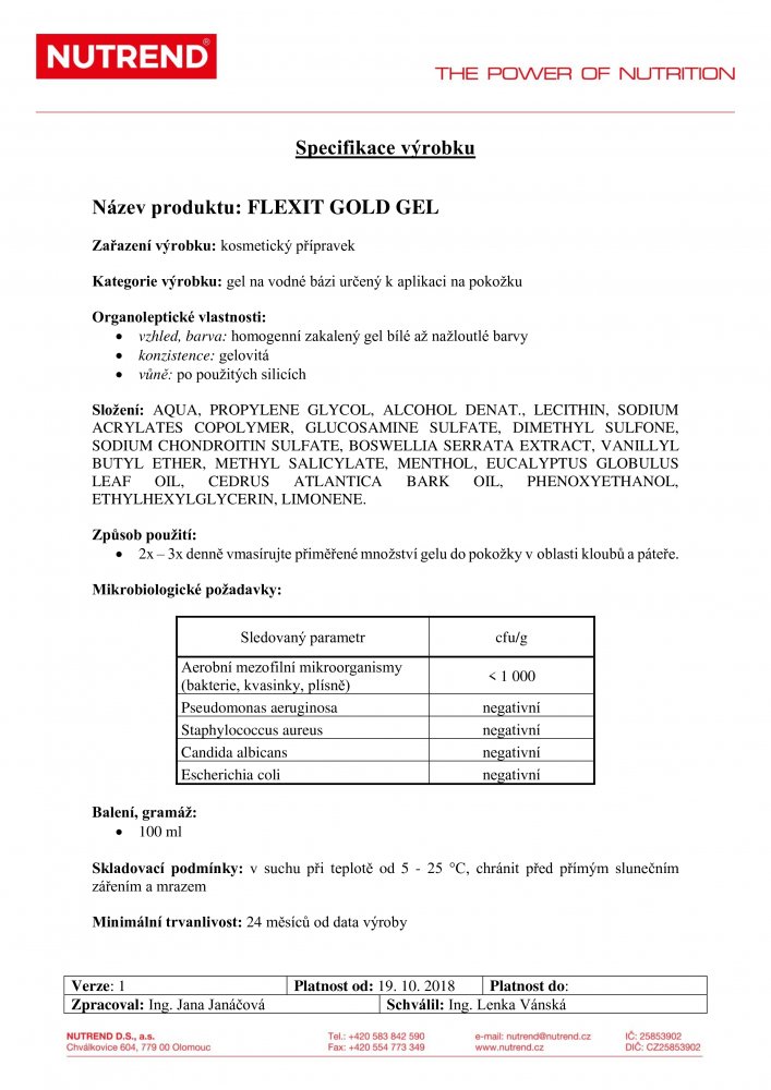 FLEXIT GOLD GEL, 100 ml (masážní gel)