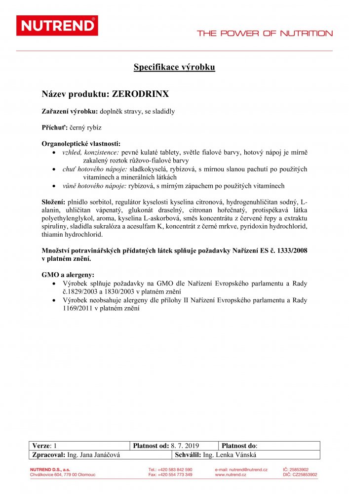 Zerodrinx Tabs, tuba, 18 tablet černý rybíz