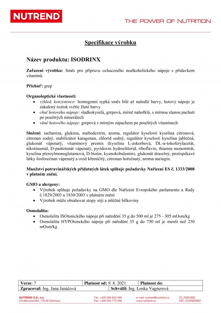 Isodrinx, dóza, 420 g grep