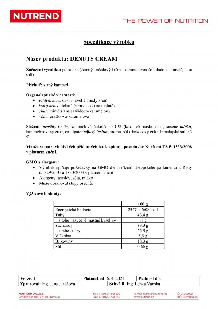 Denuts Cream, 250 g slaný karamel