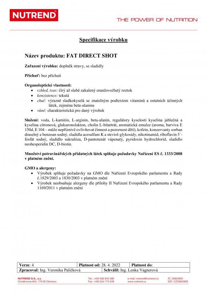 Fat Direct Shot, 20x 60 ml box