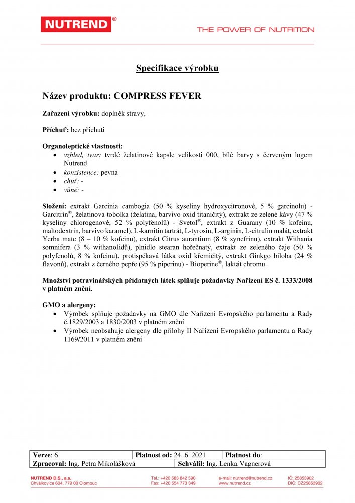 Compress Fever plus, 120 kapslí