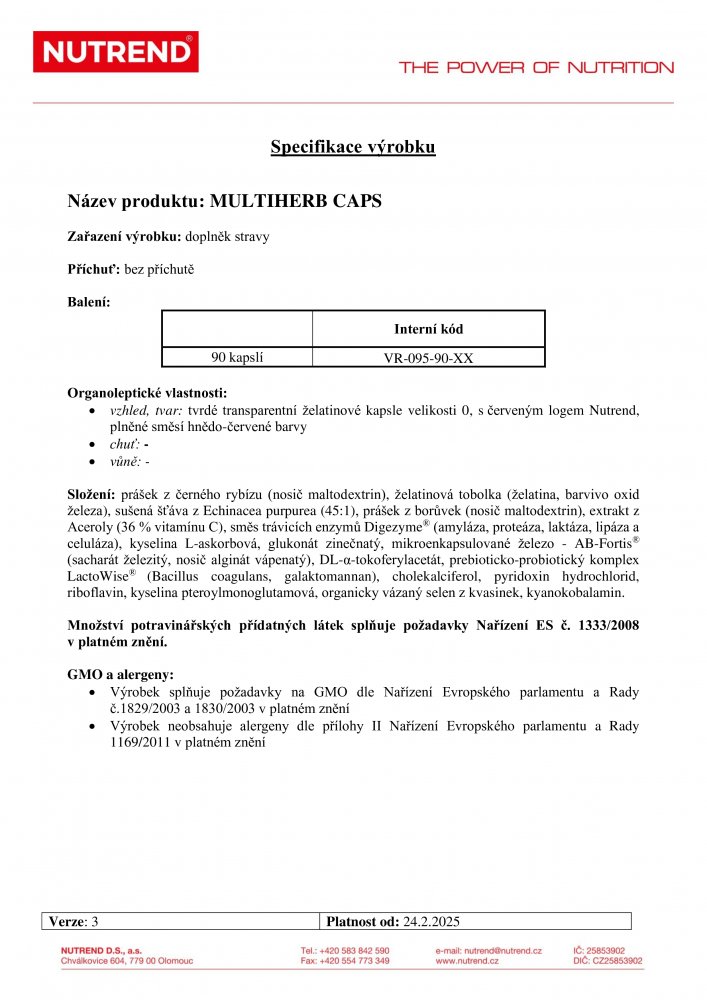 Multiherb Caps, 90 kapslí