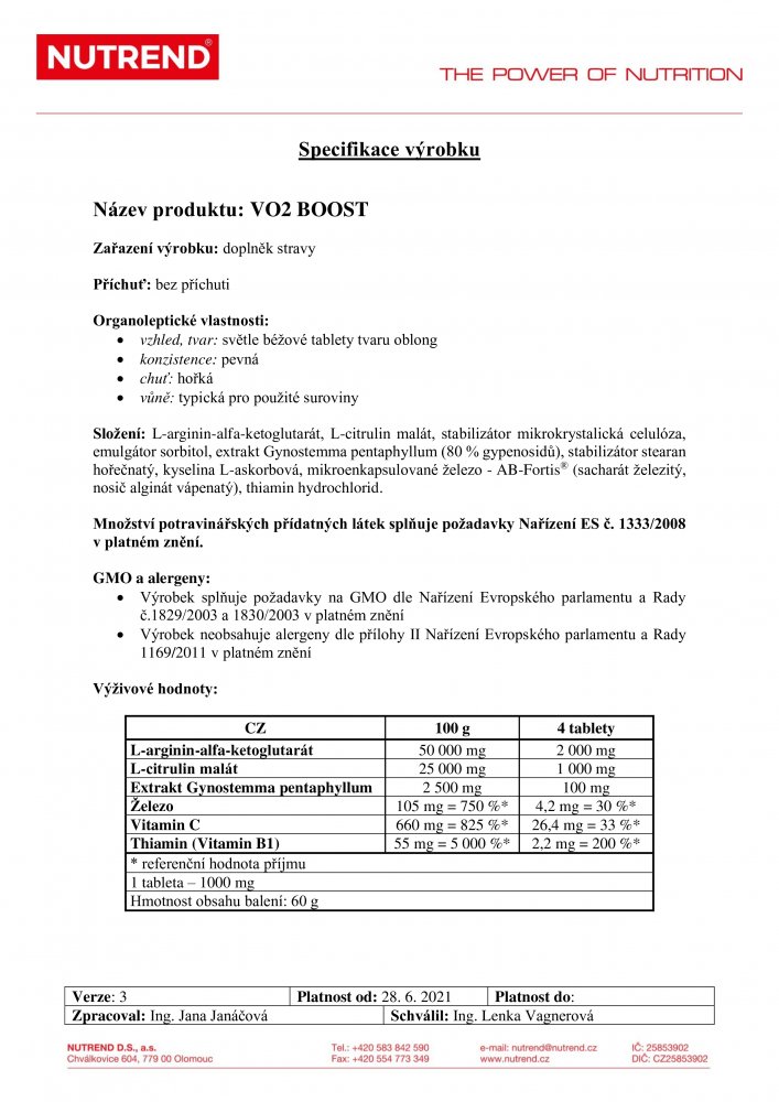 VO2 BOOST, 60 tablet