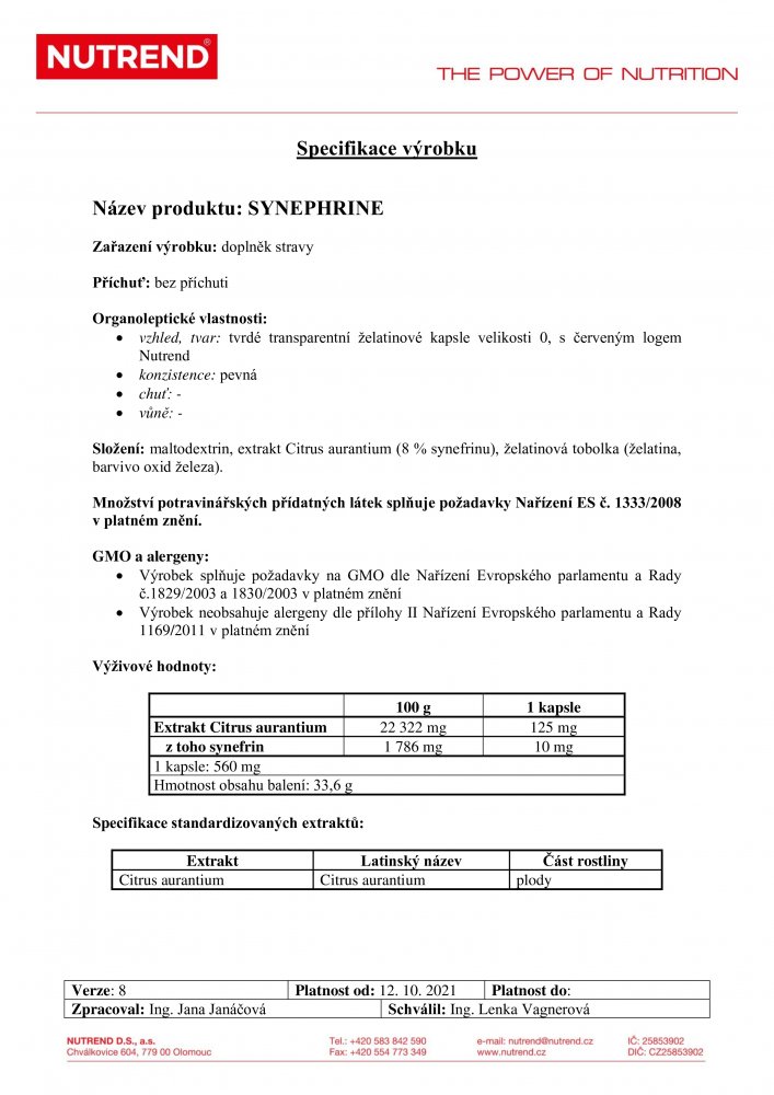 Synephrine, 60 kapslí