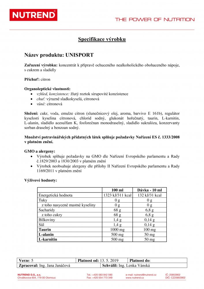 Unisport, 500 ml citron