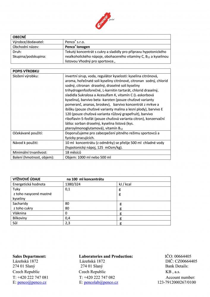 Ionogen 1000 ml, malina