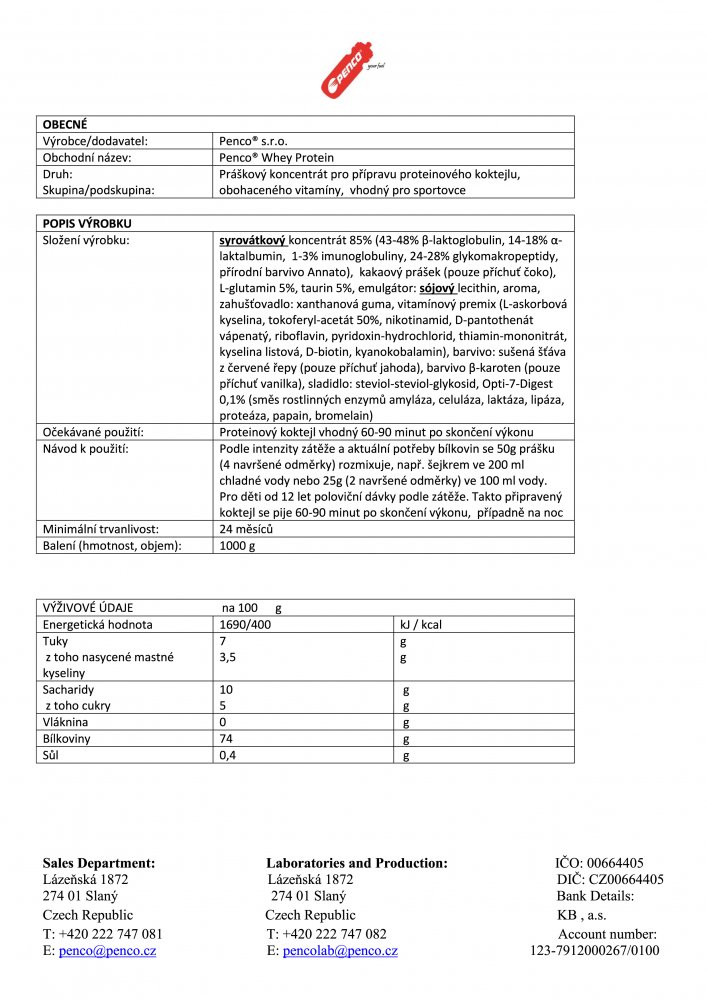 Whey Protein, dóza, 1000 g vanilka